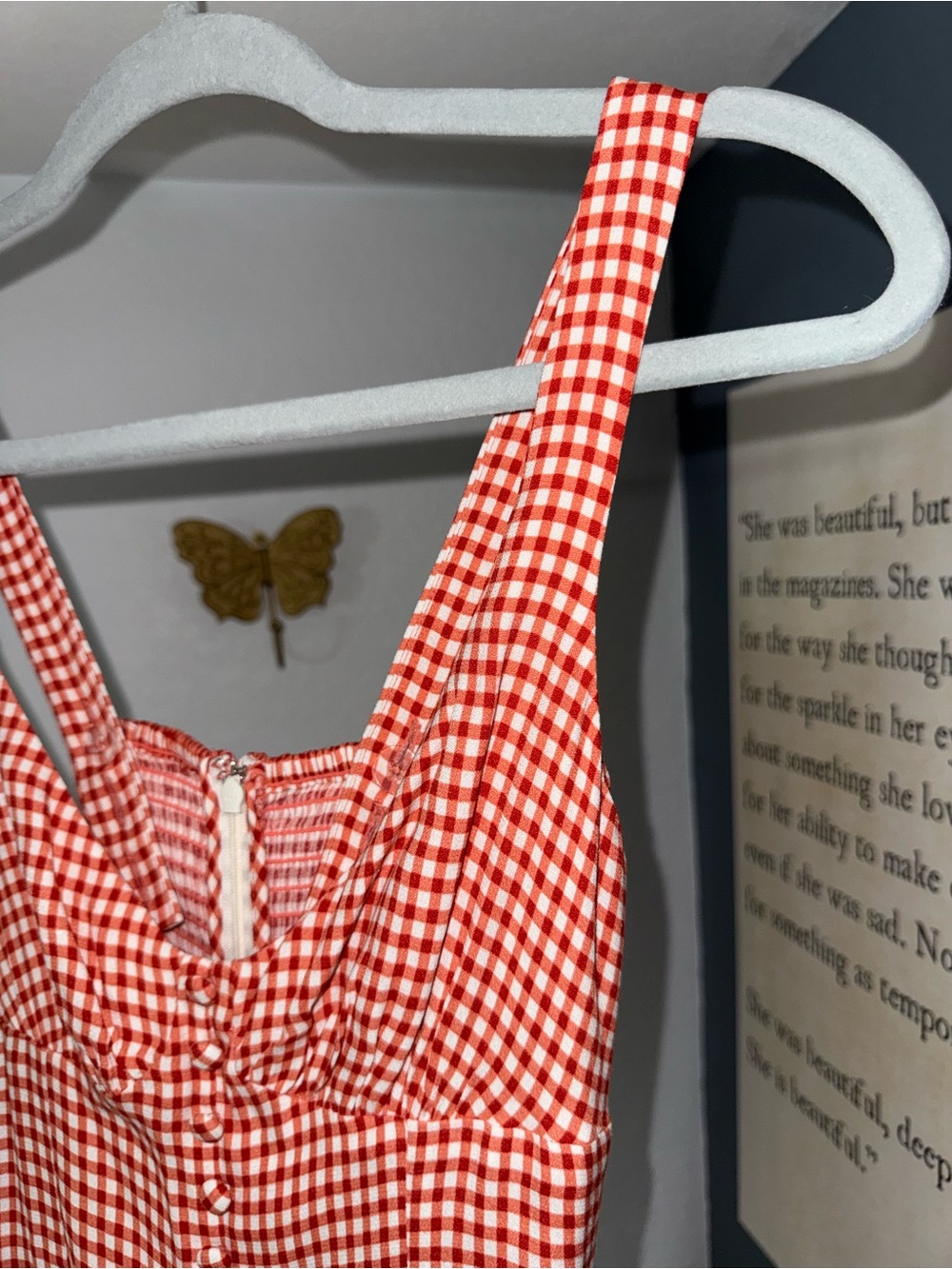 BRAND NEW Reformation Wynn Dress Strawberry Check Size 0!! SOLD OUT ONLINE - Picture 15 of 16